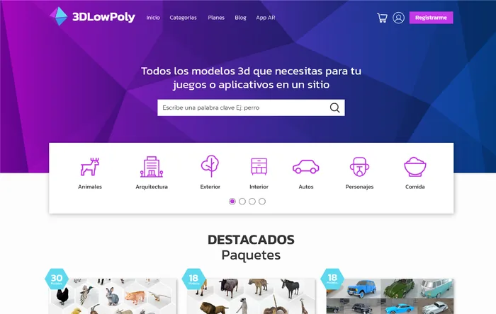 Sitio web 3D Low Poly